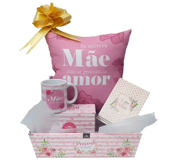 Kit De Presente para mãe Dia Das Mães Almofada Caneca Cartão - Sude