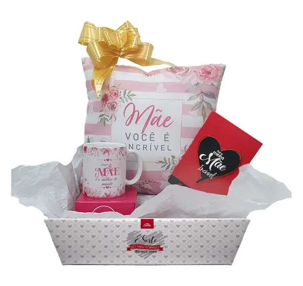Presente para mãe Dia Das Mães - Kit Almofada Caneca Cartão - Sude
