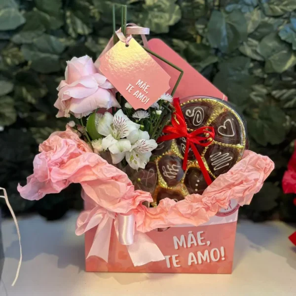 Presente Dia das Mães com Flor e Chocolate - Image 2